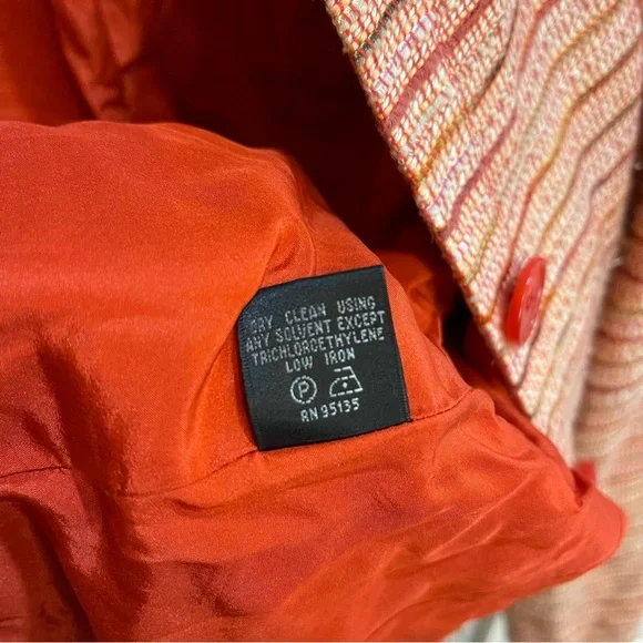 LAFAYETTE 148 Orange Tweed Blazer Size 14 - Picture 11 of 15